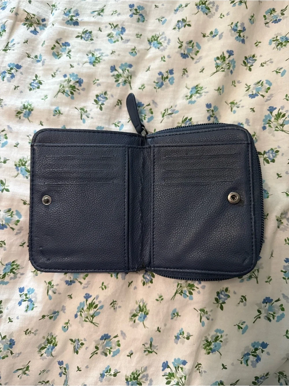 Juicy Couture Navy Blue Zip-Around Wallet with Charm